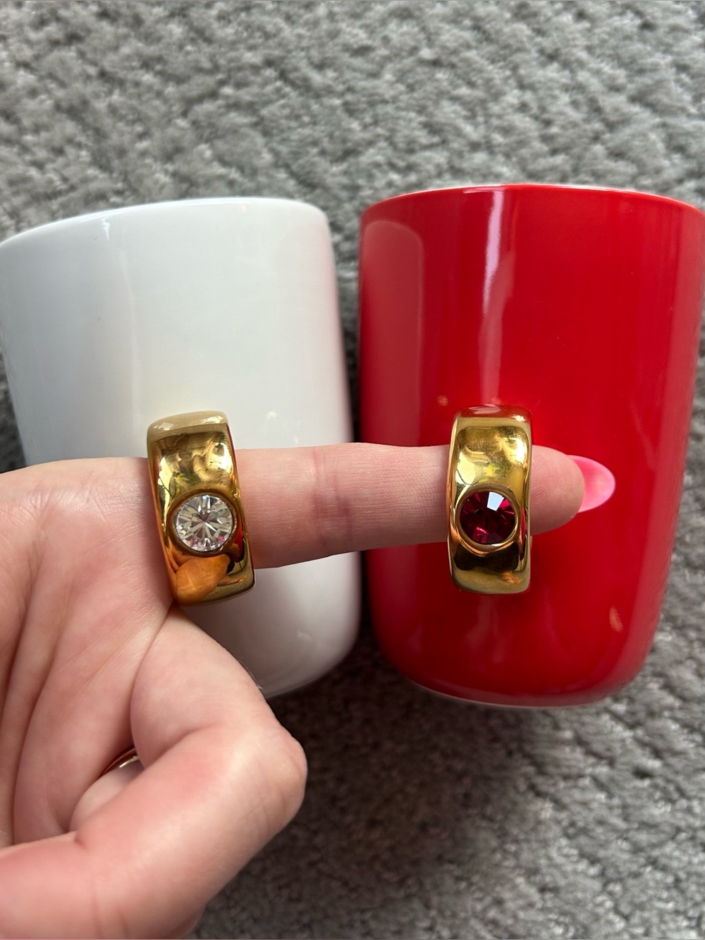 Set of 2 Fred Ring Espresso Mugs. Diamond and Ruby. - Picture 4 of 4